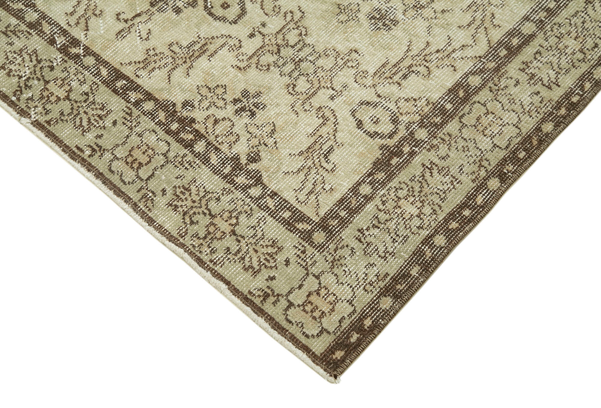 Handmade Vintage Area Rug – Overdyed Cotton Wool Turkish Hand Knotted Carpet 3'9''x6'10''