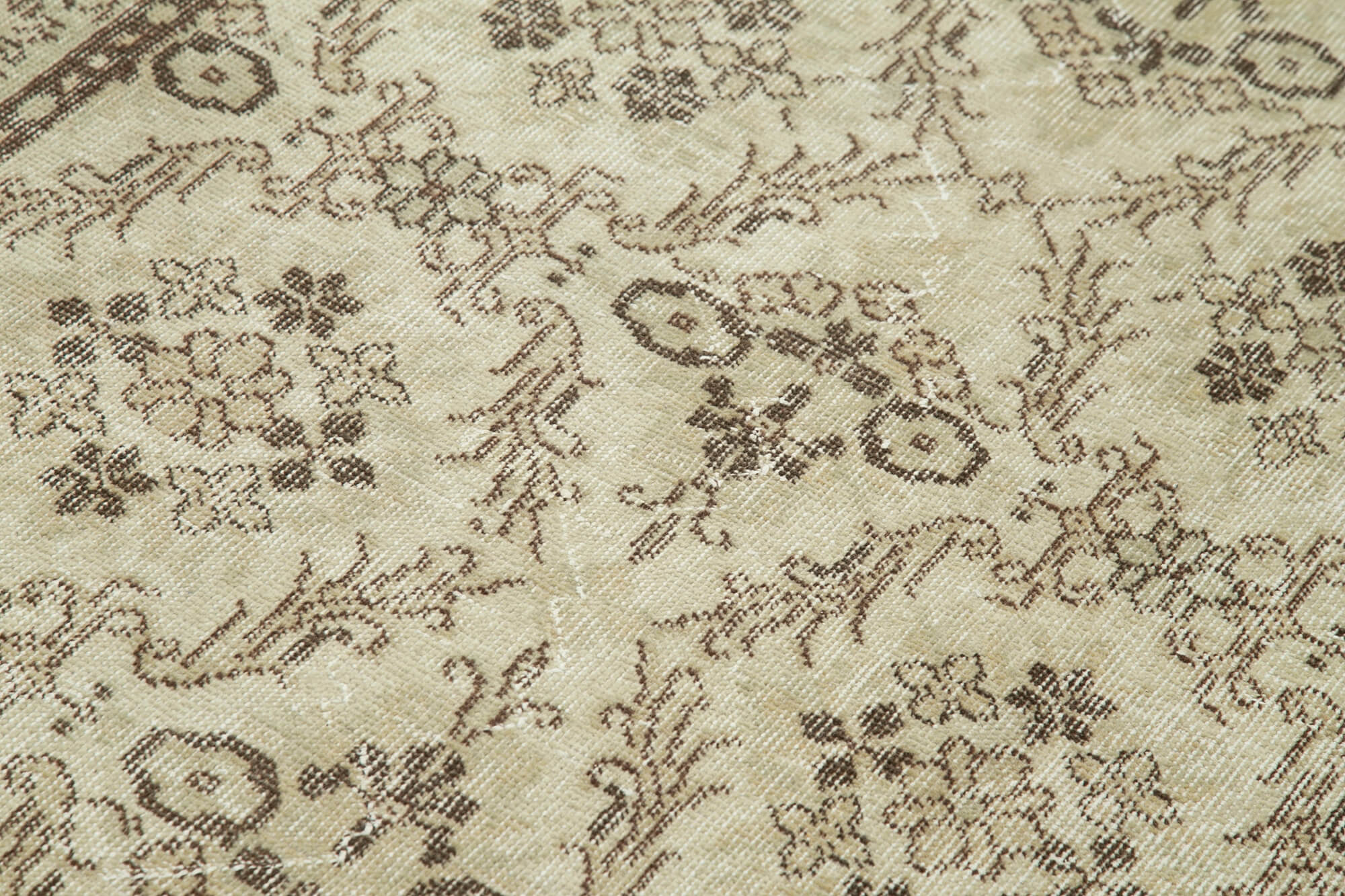 Handmade Vintage Area Rug – Overdyed Cotton Wool Turkish Hand Knotted Carpet 3'9''x6'10''