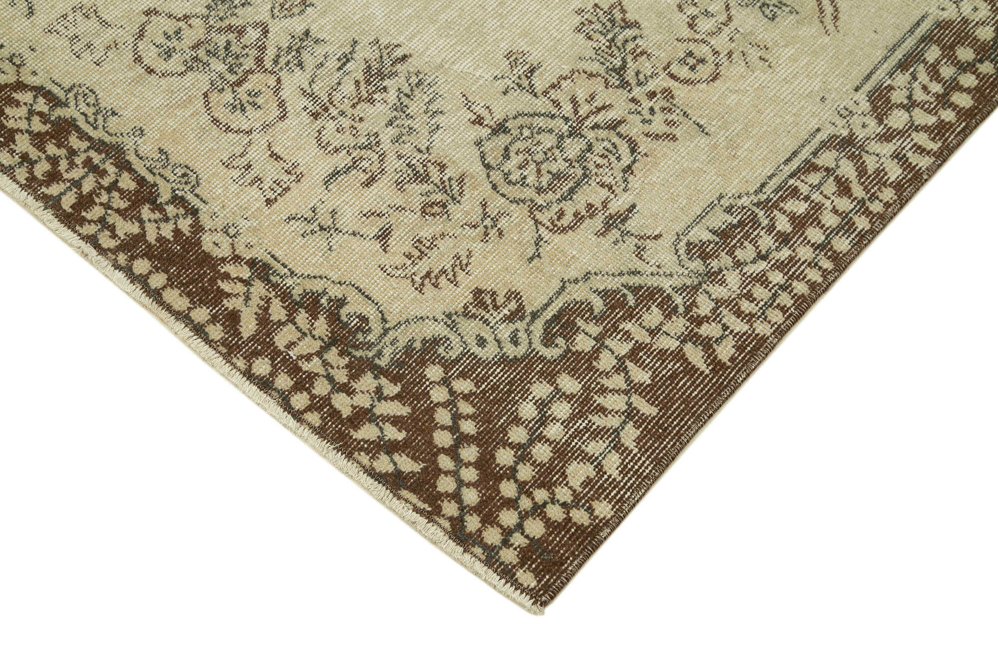Handmade Vintage Area Rug – Overdyed Wool Rug | Cotton Wool Carpet 3'9''x6'7''