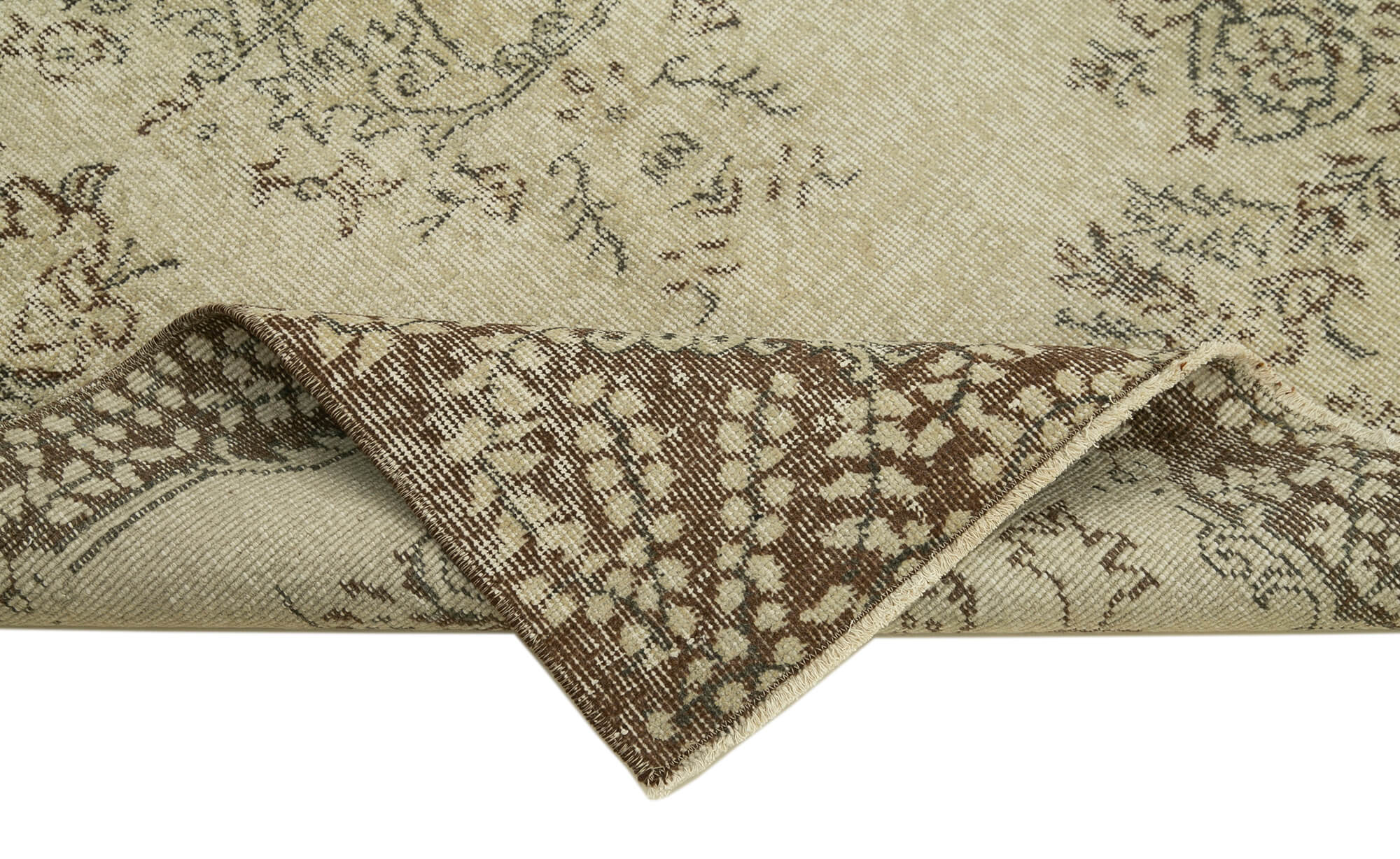 Handmade Vintage Area Rug – Overdyed Wool Rug | Cotton Wool Carpet 3'9''x6'7''