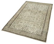 Vintage Area Rug – Handmade Wool Rug Cotton Wool Carpet 3'10''x6'8'' Soft Beige