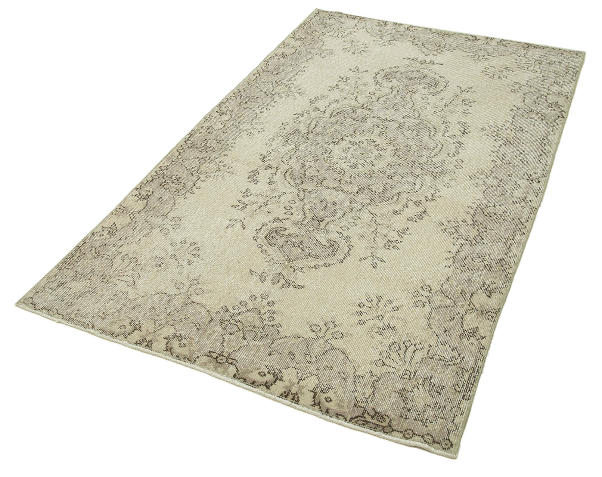 Handmade Vintage Area Rug – Overdyed Wool Rug | Cotton Wool Carpet 3'9''x6'7''