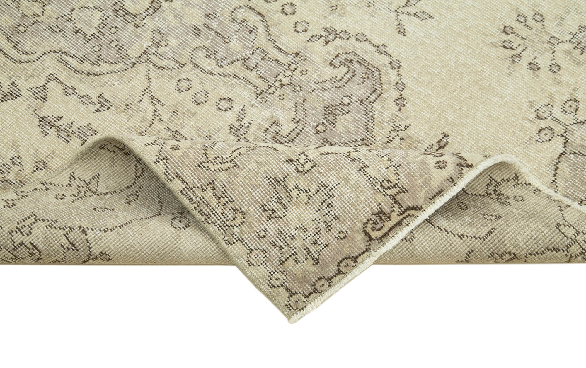 Handmade Vintage Area Rug – Overdyed Wool Rug | Cotton Wool Carpet 3'9''x6'7''