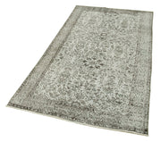 Handmade Vintage Area Rug - Overdyed Wool Rug 3x7 Grey Vintage Style Carpet
