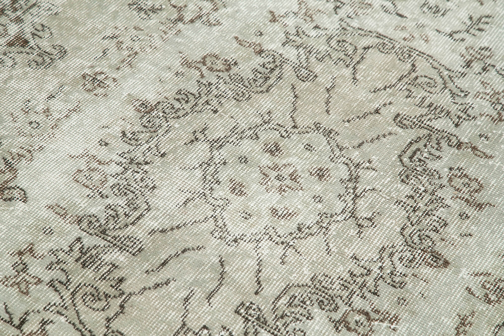 Vintage Wool Area Rug - Handmade Cotton Wool Carpet, Overdyed Grey Rug 3'10"x6'11"