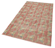 Vintage Area Rug – Handmade Wool Rug Overdyed Red Turkish Hand Knotted 3'10''x7'3''