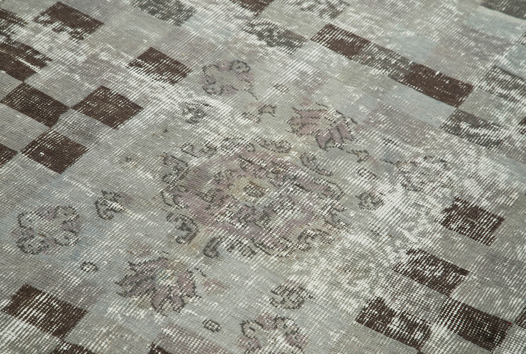 Handmade Vintage Area Rug – Overdyed Wool Rug 3'8''x6'7'' | Cotton Wool Carpet