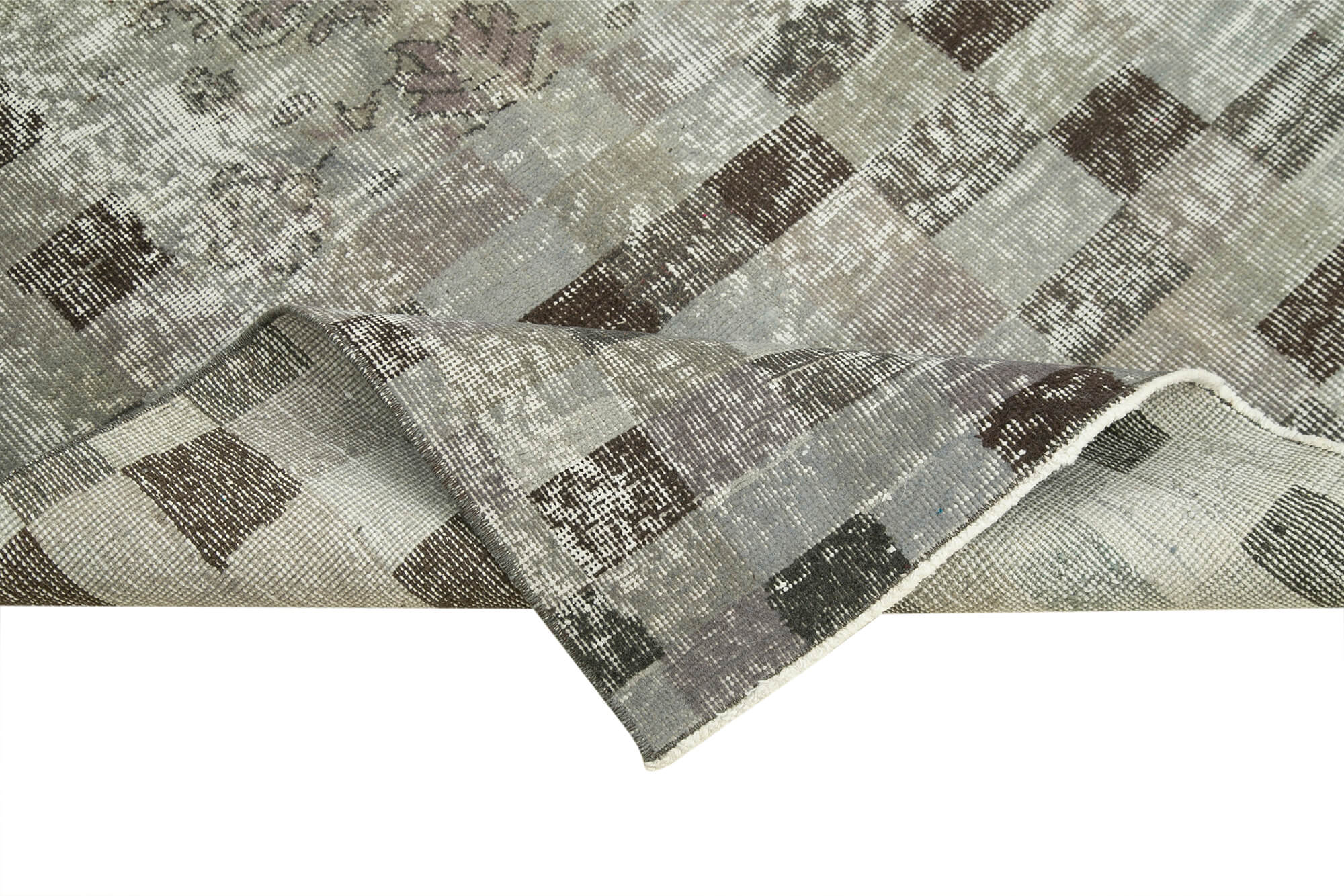 Handmade Vintage Area Rug – Overdyed Wool Rug 3'8''x6'7'' | Cotton Wool Carpet