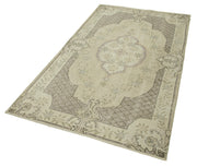 Handmade Area Rug – Overdyed Wool Rug 3'9'' x 6'11'' | Vintage Cotton & Beige Classic Carpet