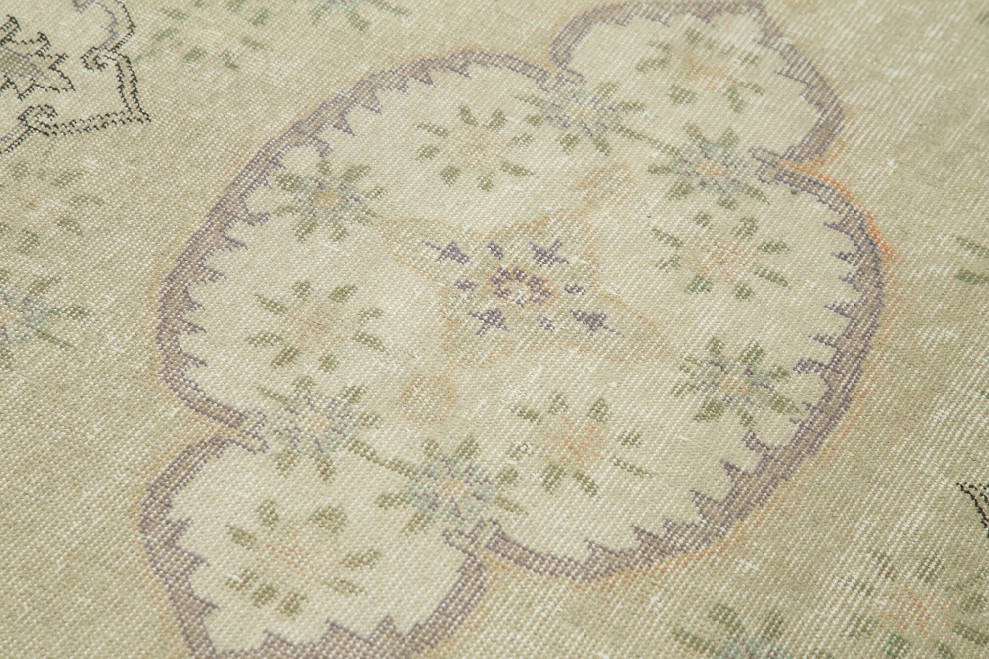 Handmade Area Rug – Overdyed Wool Rug 3'9'' x 6'11'' | Vintage Cotton & Beige Classic Carpet