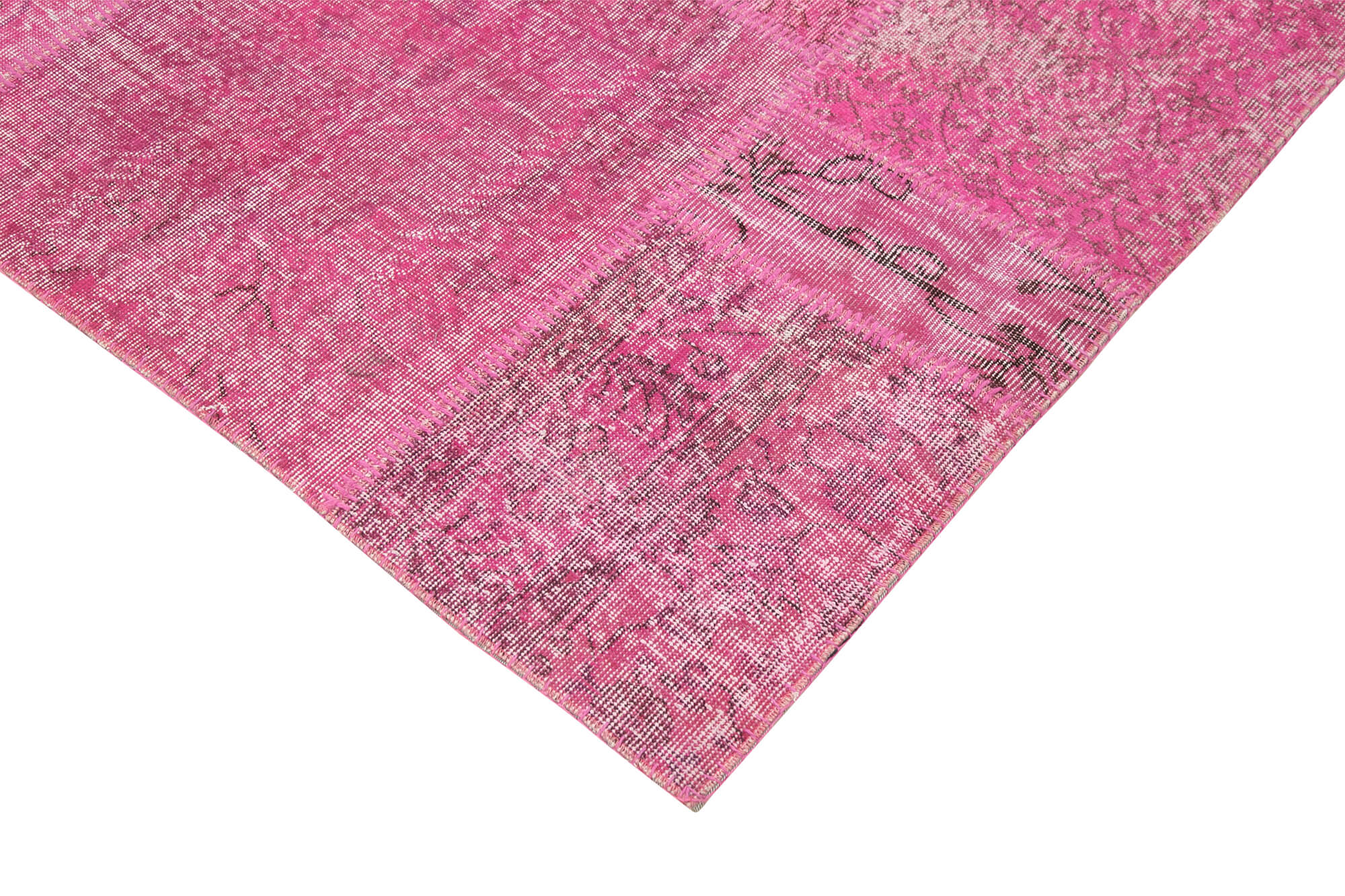 Handmade Patchwork Rug - Kirk Yama Pink Cotton Wool Area Rug 8'2''x11'6''