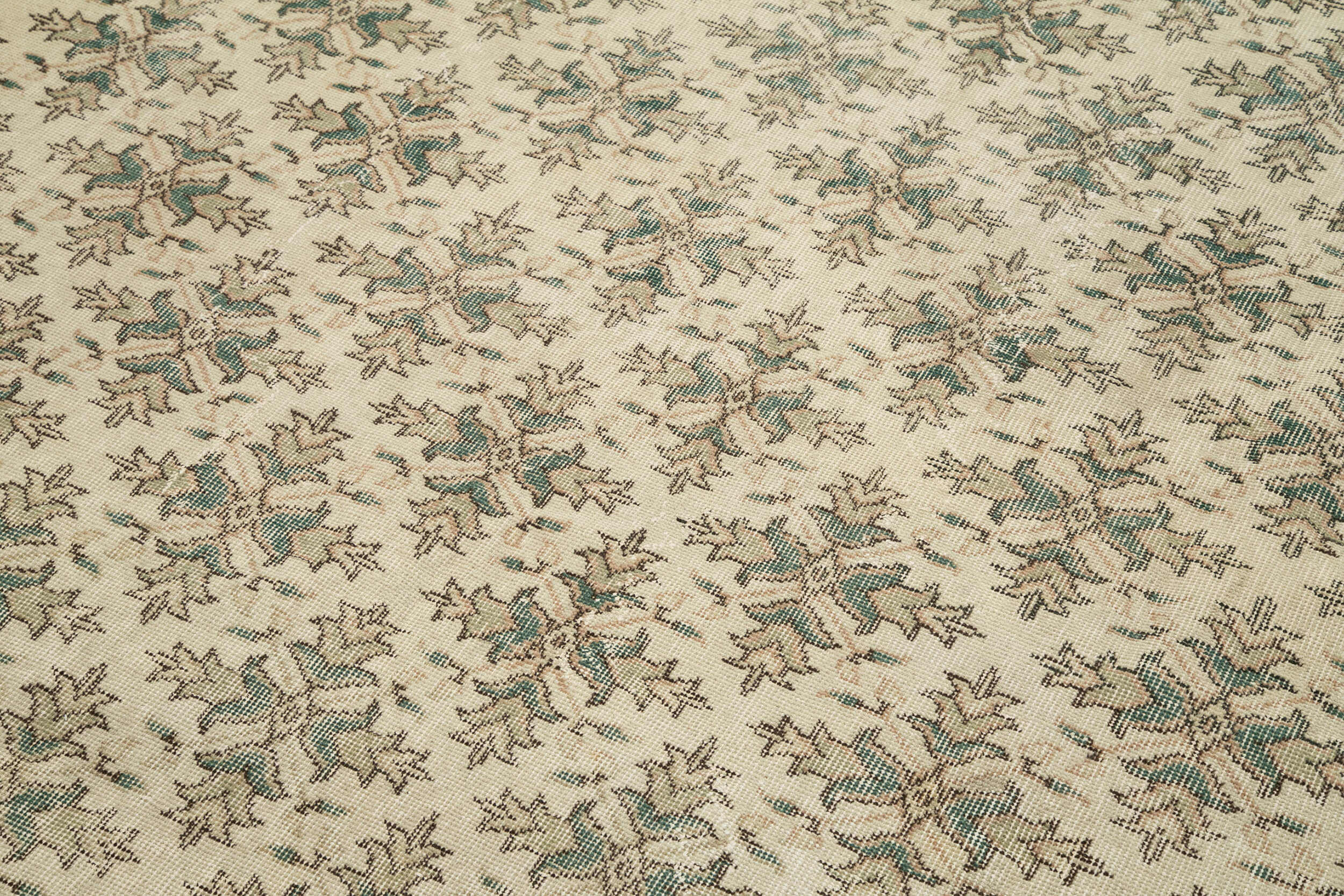 Handmade Area Rug - Checkered Kilim Beige Cotton Wool Rug 6'11'' x 10'3''