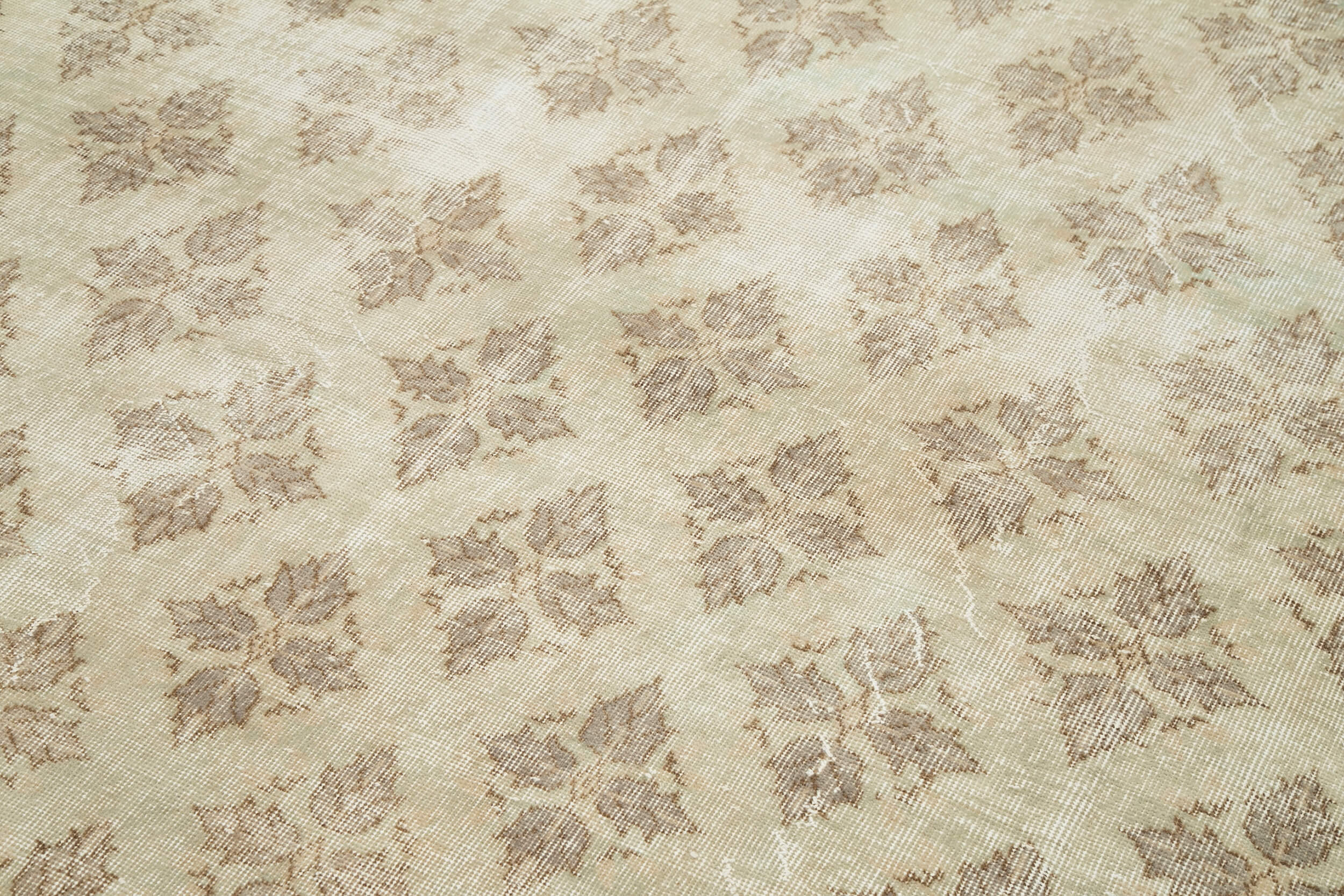 Handmade Cotton Wool Rug – Checkered Beige Kilim Vintage Turkish Wool Area Rug 6'6''x8'11''