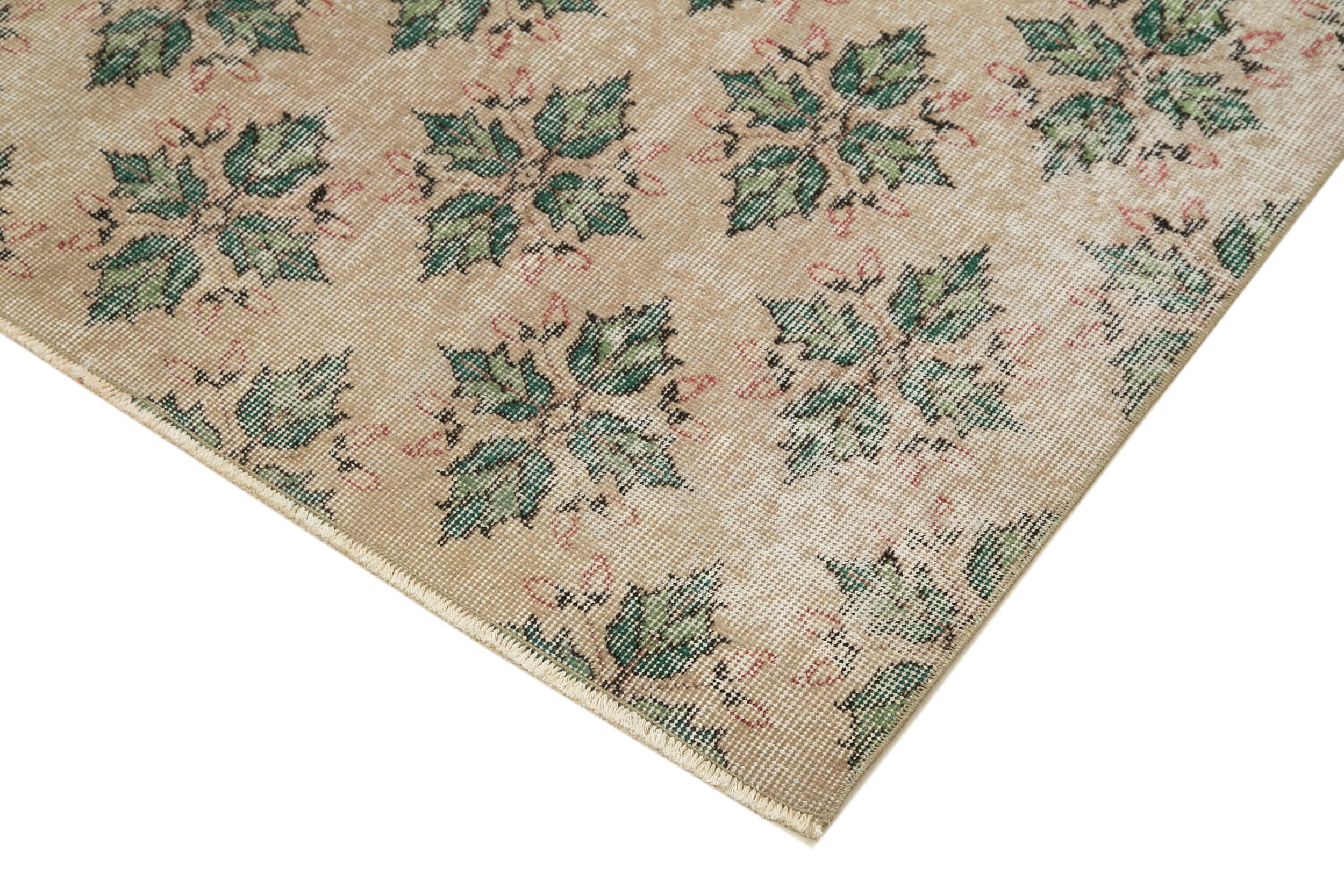 Handmade Area Rug - Checkered Kilim Beige Cotton Wool Durable Floor Covering 4'10''x8'2''