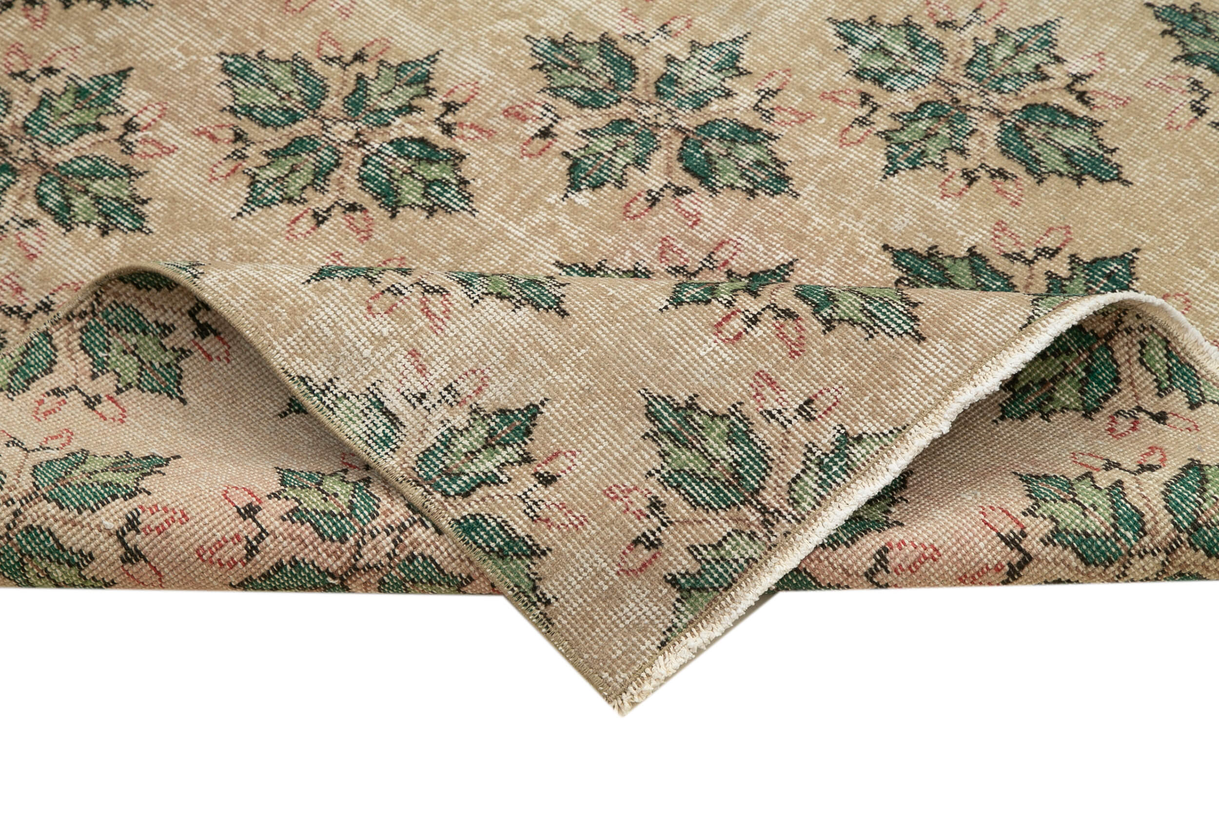 Handmade Area Rug - Checkered Kilim Beige Cotton Wool Durable Floor Covering 4'10''x8'2''