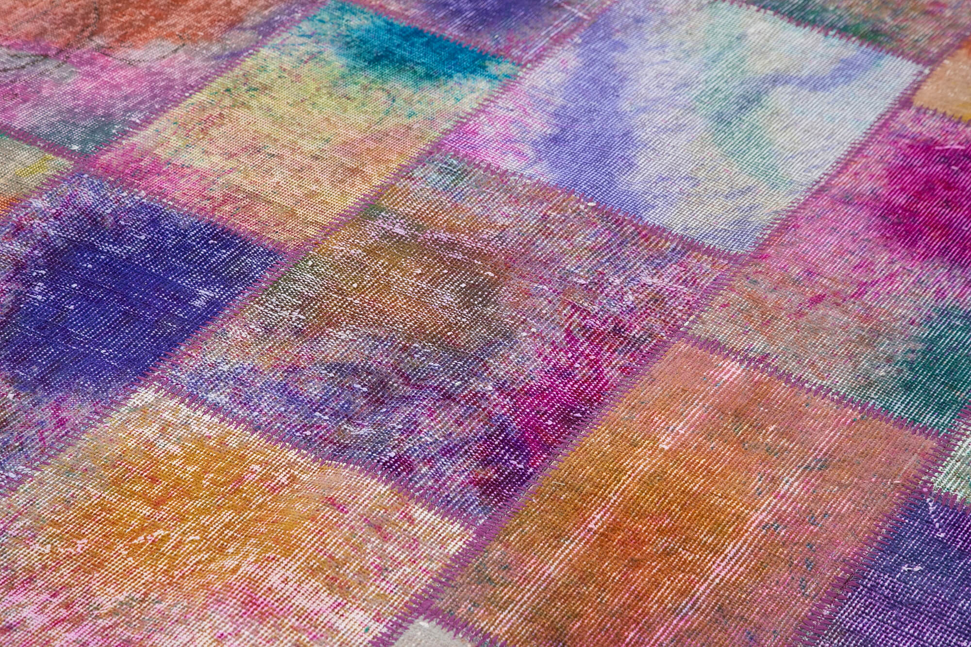Handmade Patchwork Rug – Kirk Yama Grey Cotton Wool Area Rug 6'7''x9'10''