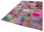 Handmade Area Rug - Kirk Yama Grey Patchwork Cotton Wool Carpet 6'6'' x 9'10''