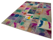 Handmade Patchwork Rug - Kirk Yama Grey Cotton Wool Area Rug 6'8''x9'11''