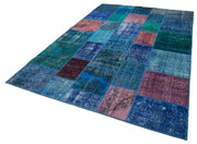 Handmade Patchwork Rug - Vintage Turkish Patchwork Carpet 6x9 Area Rug Durable