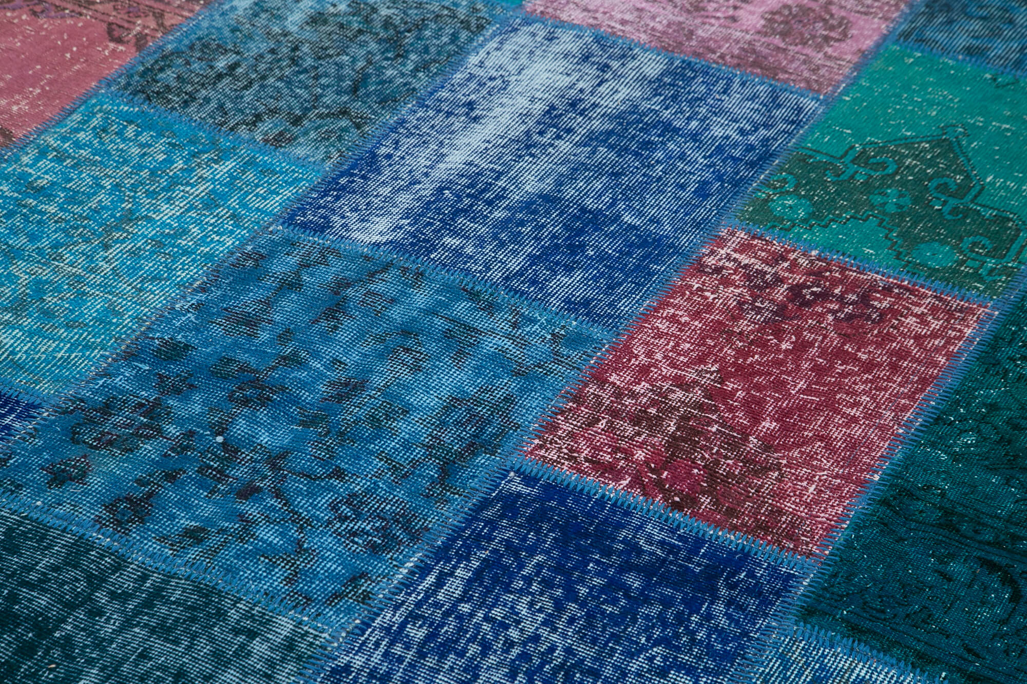 Handmade Patchwork Rug - Vintage Turkish Patchwork Carpet 6x9 Area Rug Durable