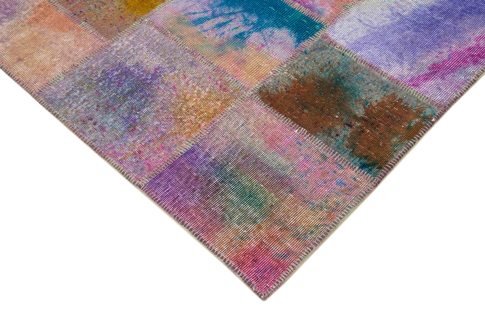 Handmade Patchwork Rug - Kirk Yama Grey Cotton Wool Area Rug 6'7''x9'11''