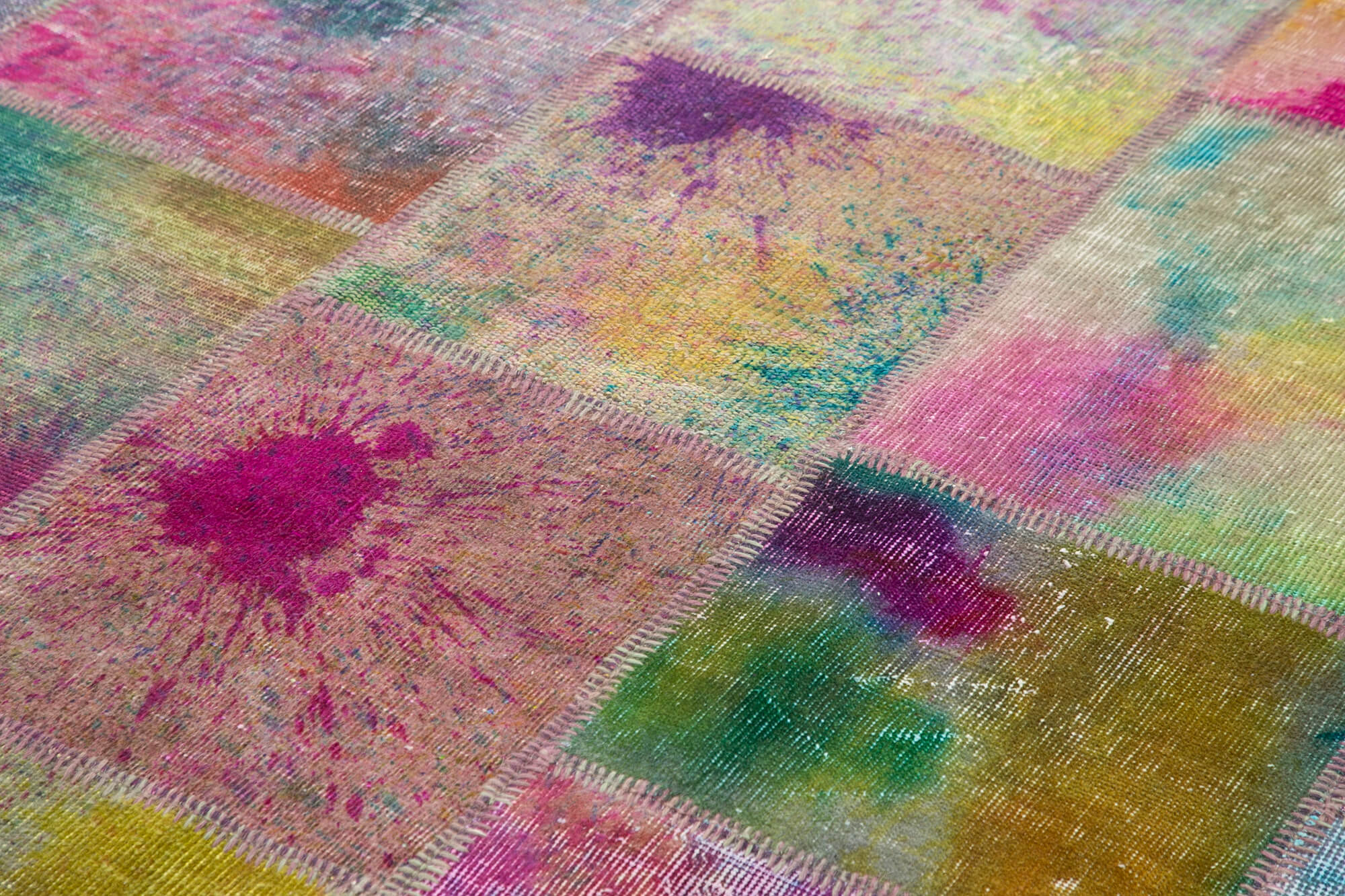 Handmade Patchwork Rug - Kirk Yama Grey Cotton Wool Area Rug 6'7''x9'11''