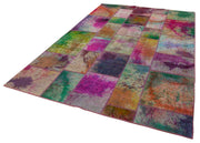Handmade Area Rug – Grey Patchwork Wool Cotton Carpet for Living Room