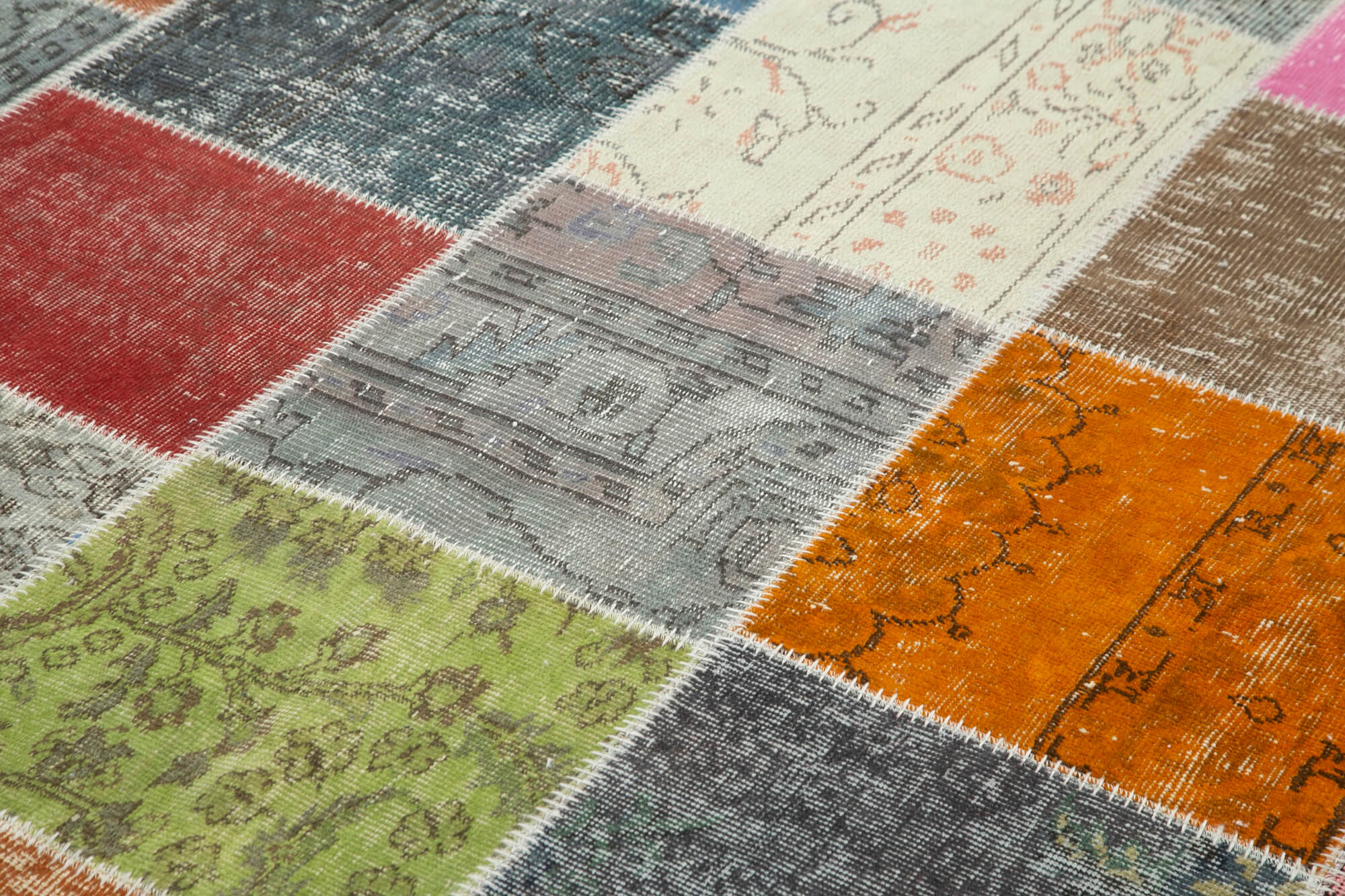 Handmade Patchwork Rug - Kirk Yama Grey Cotton Wool 6x9 Feet Area Rug