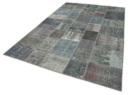 Handmade Patchwork Rug - Kirk Yama Grey Cotton Wool Area Rug 6'6''x9'10''