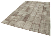 Handmade Patchwork Rug - Brown Patchwork Carpet Cotton Wool Area Rug 6'8'' x 9'9''