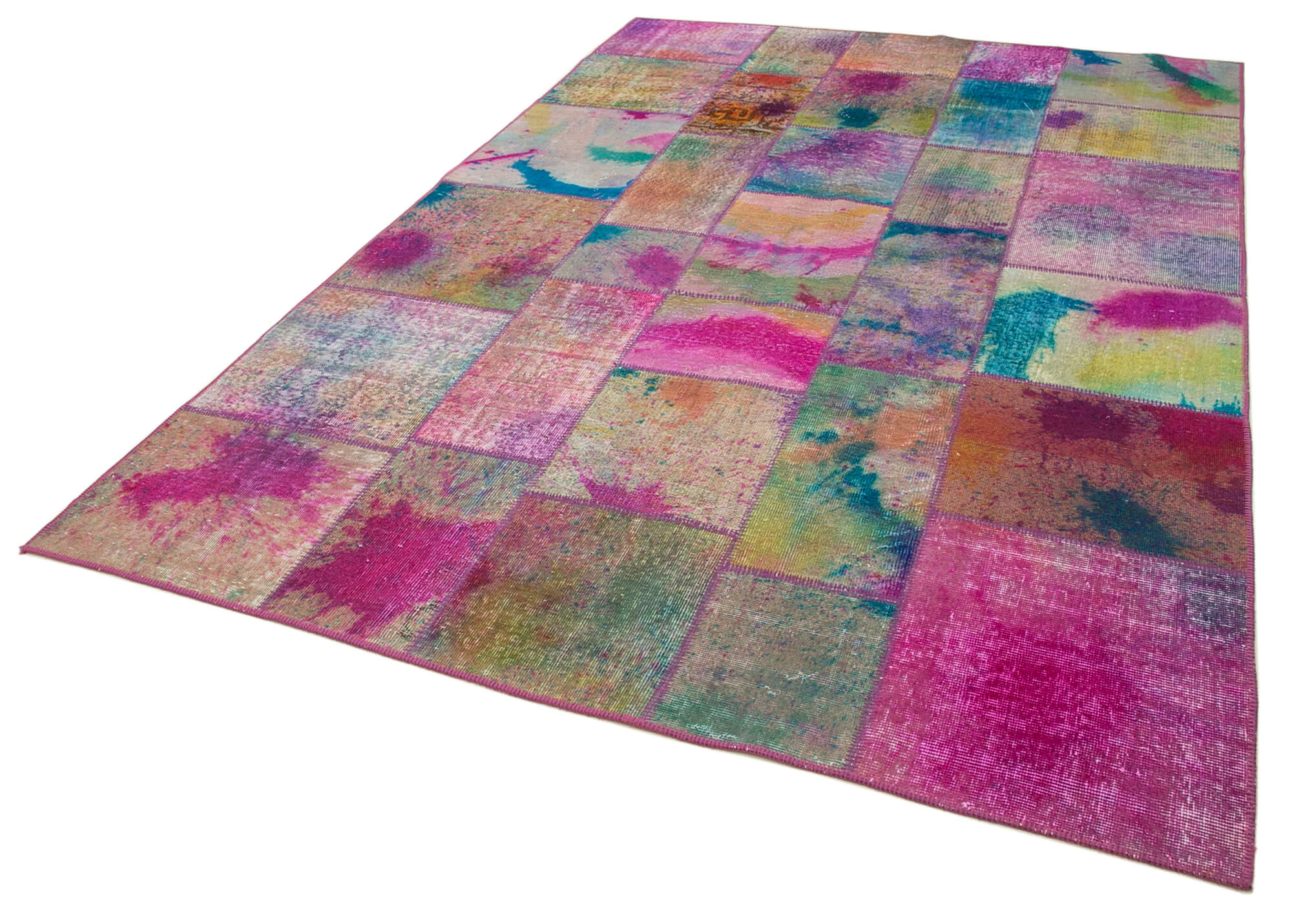 Handmade Patchwork Rug – Kirk Yama Grey Cotton Wool Area Rug 6'6''x9'9''