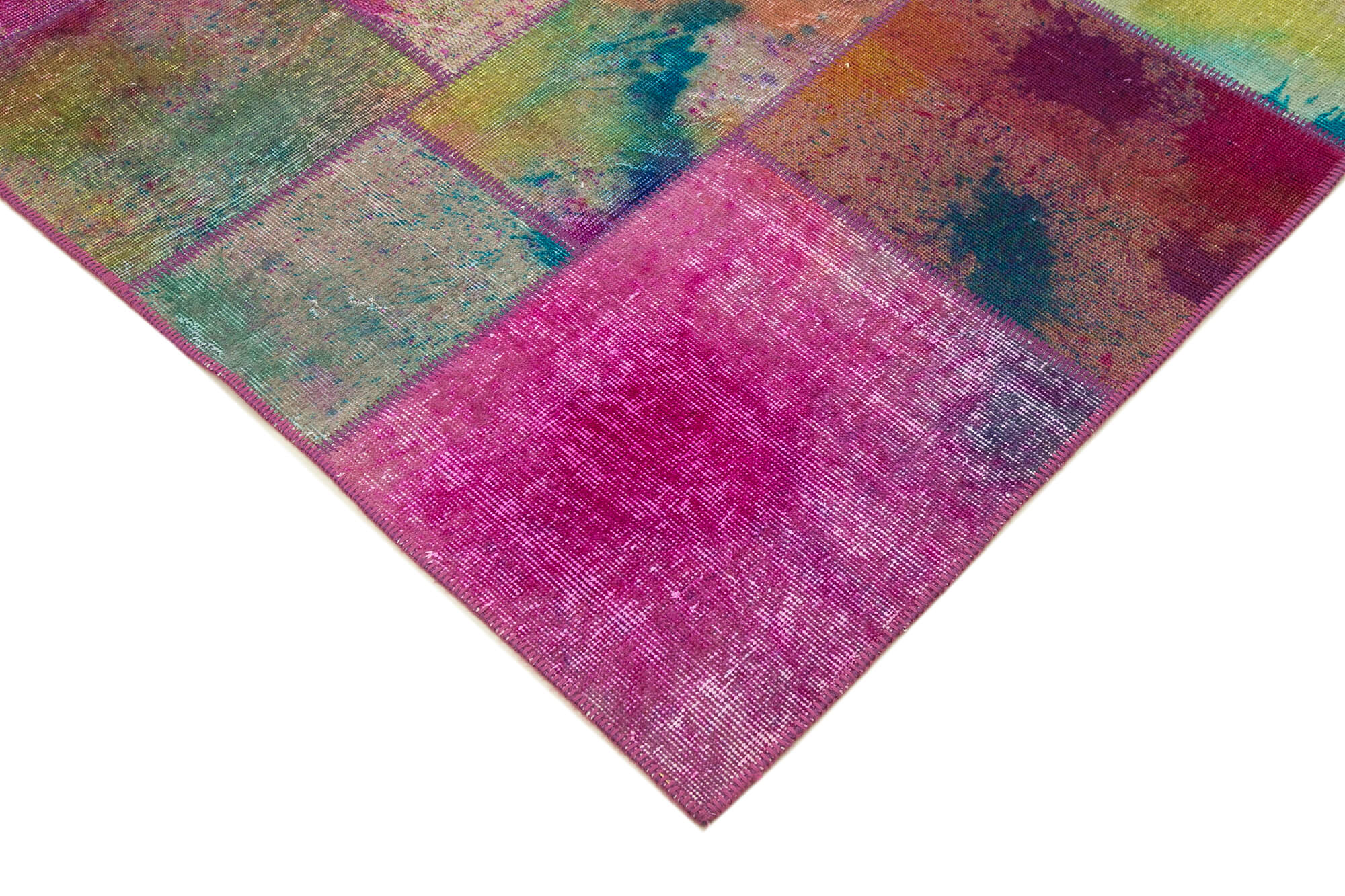 Handmade Patchwork Rug – Kirk Yama Grey Cotton Wool Area Rug 6'6''x9'9''