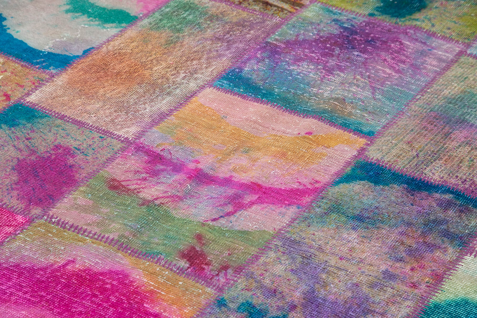 Handmade Patchwork Rug – Kirk Yama Grey Cotton Wool Area Rug 6'6''x9'9''