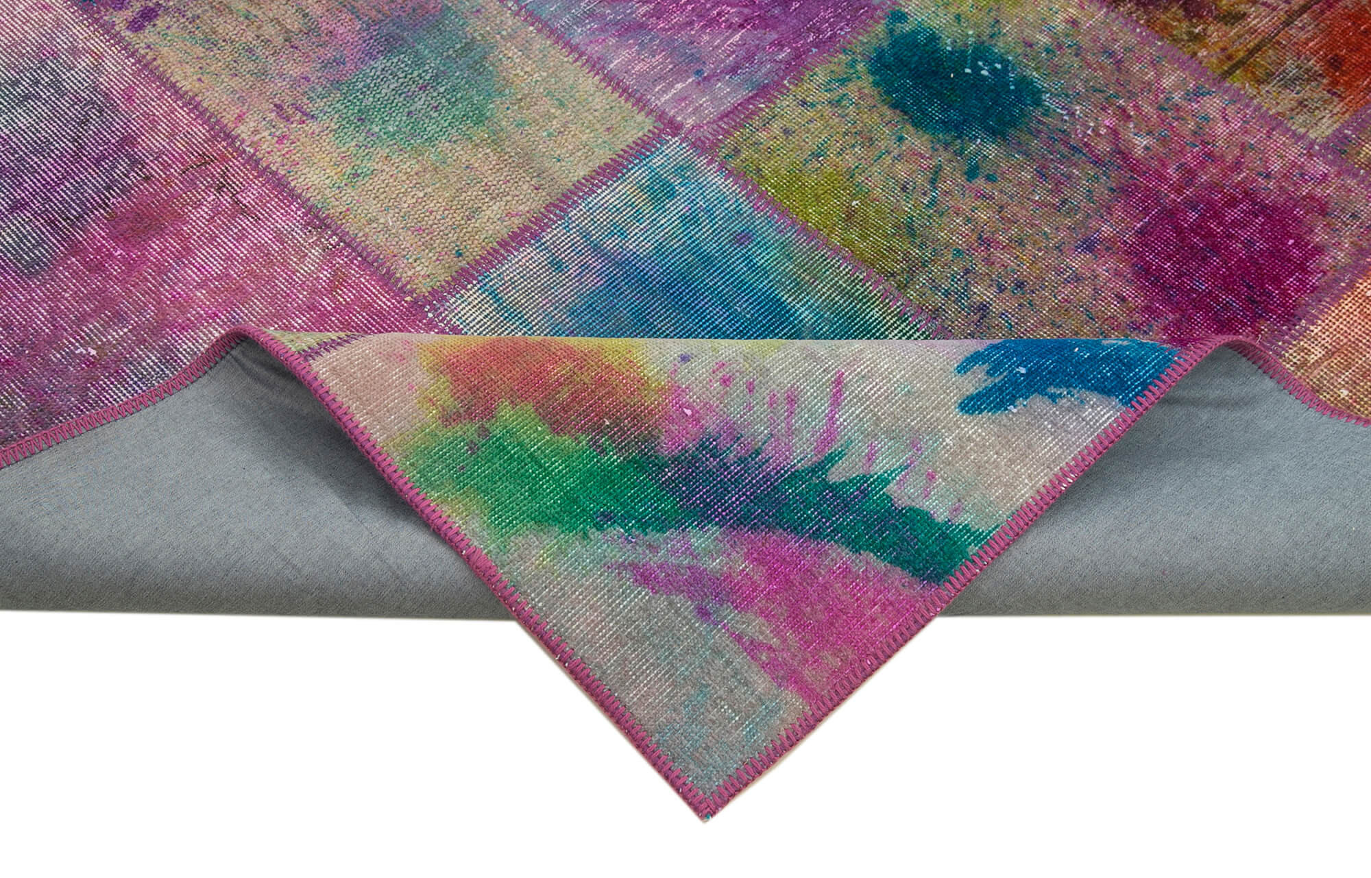 Handmade Patchwork Rug – Kirk Yama Grey Cotton Wool Area Rug 6'6''x9'9''