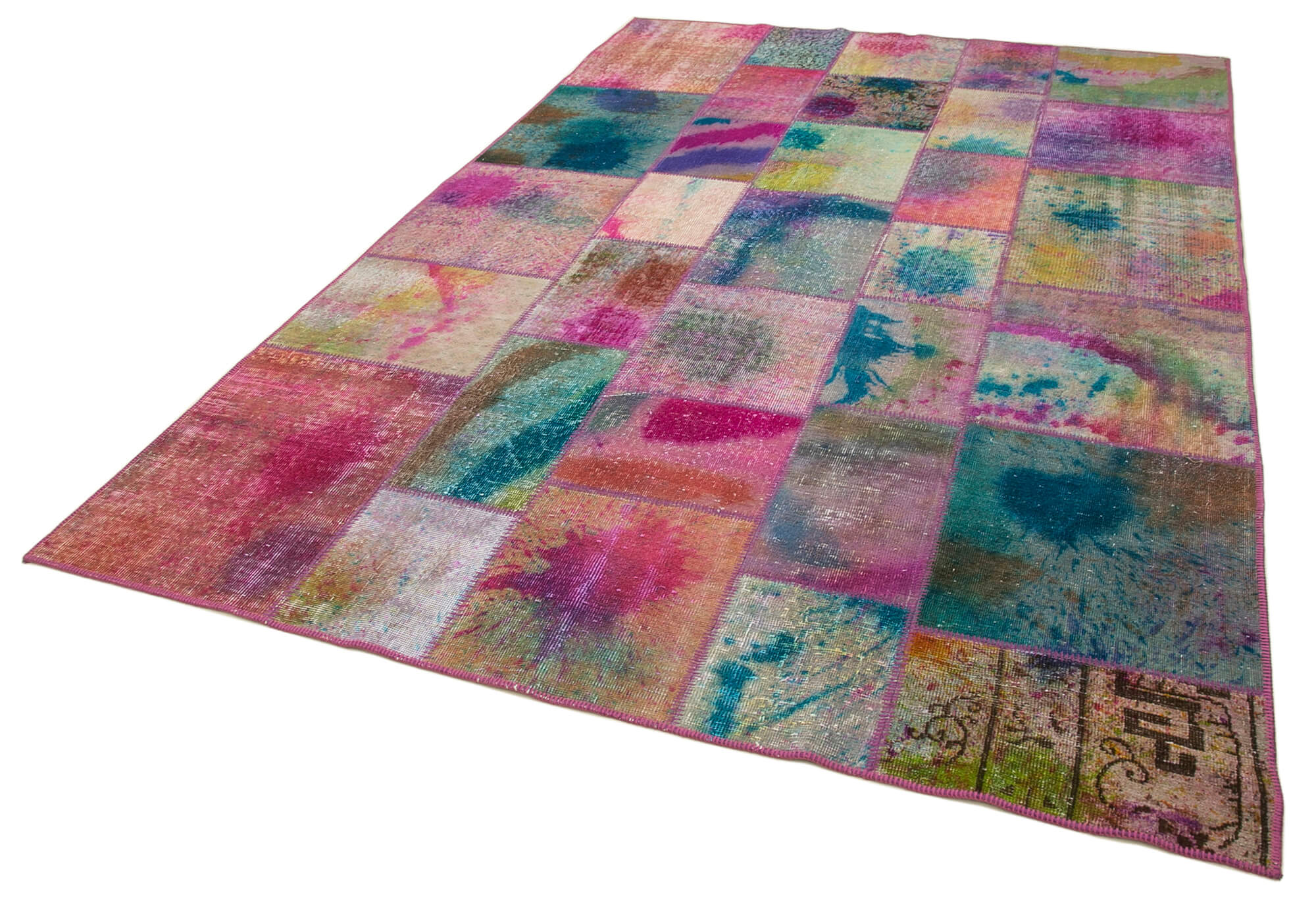 Handmade Patchwork Rug - Kirk Yama Grey Cotton Wool 6'6''x9'10'' Durable Area Rug
