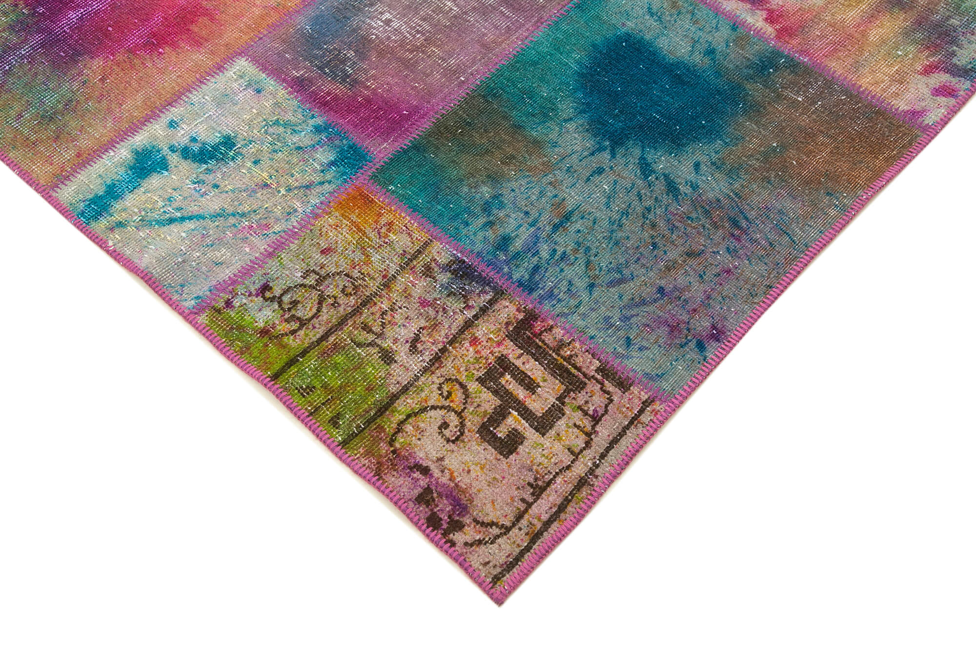 Handmade Patchwork Rug - Kirk Yama Grey Cotton Wool 6'6''x9'10'' Durable Area Rug