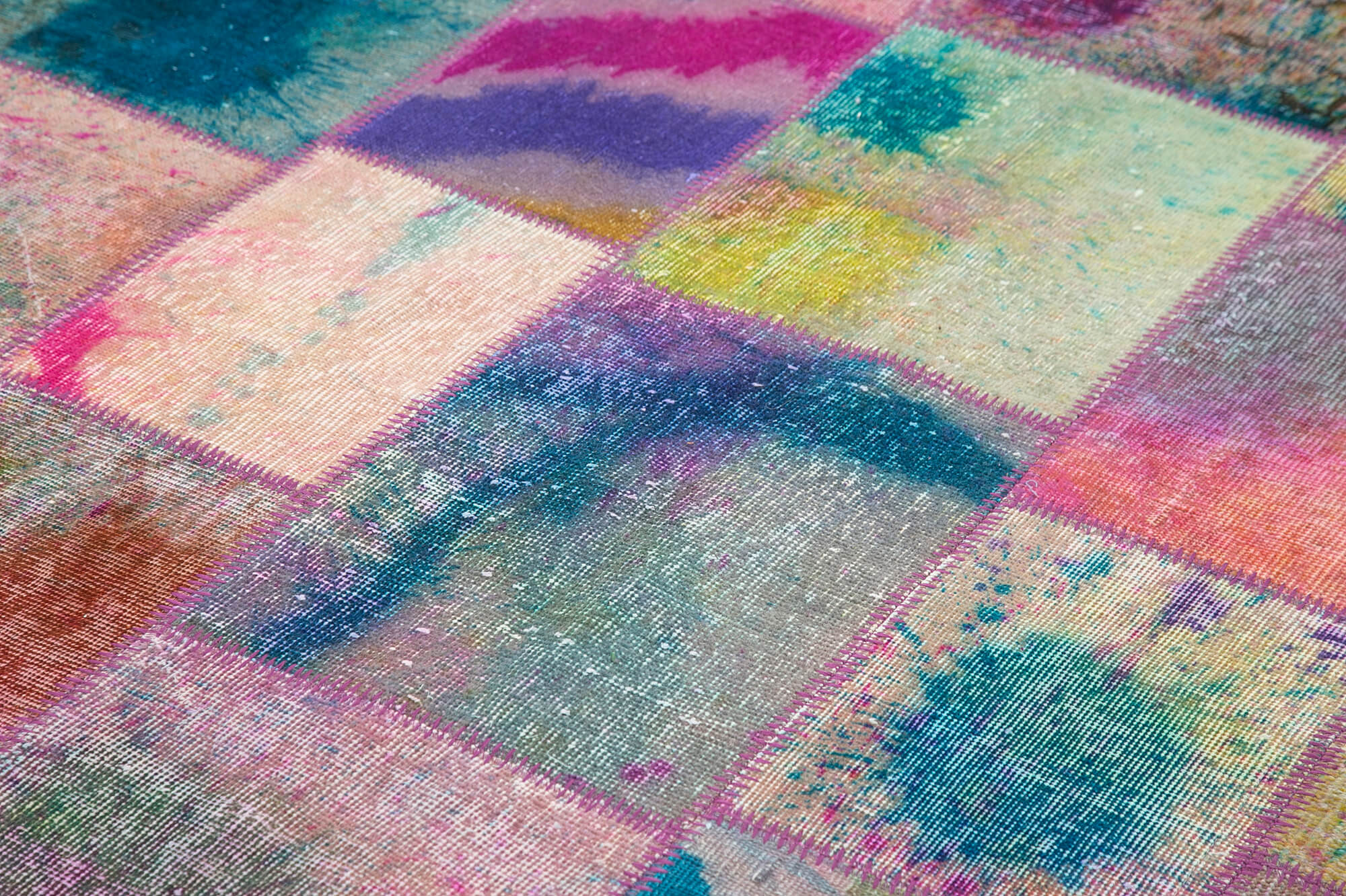 Handmade Patchwork Rug - Kirk Yama Grey Cotton Wool 6'6''x9'10'' Durable Area Rug