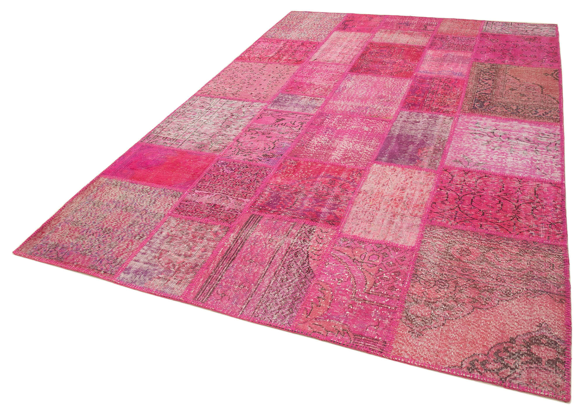 Handmade Patchwork Rug – Colorful Vintage Carpet, Handmade Cotton Carpet 6x9