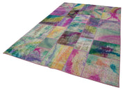Handmade Patchwork Area Rug – Grey Patchwork Rug Cotton Wool Carpet 6'6''x9'10''