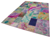 Handmade Patchwork Area Rug - Kirk Yama Grey Cotton Wool Rug 6'5''x9'10''