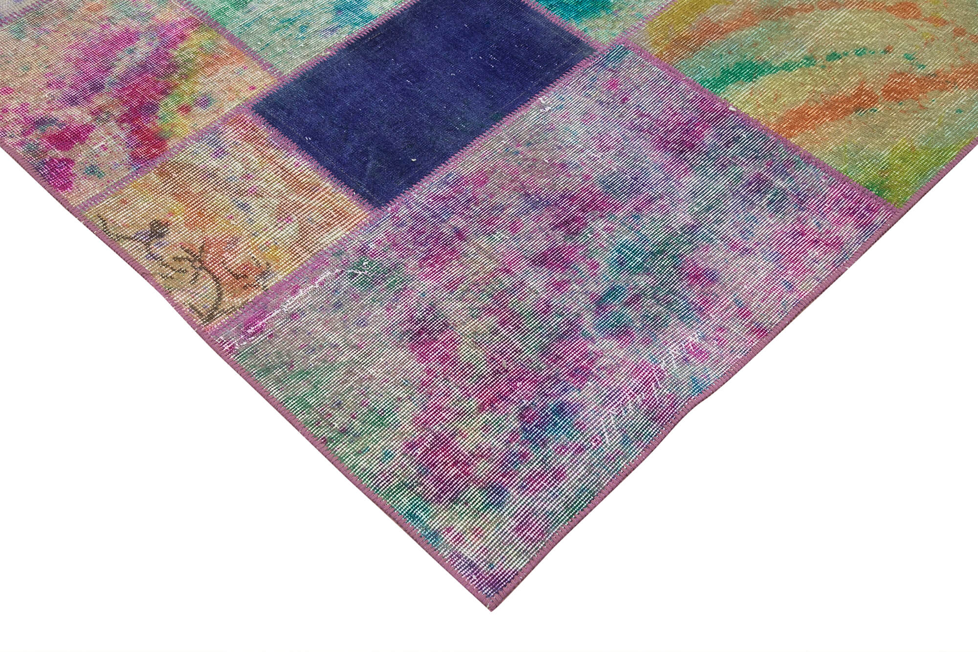 Handmade Patchwork Area Rug - Kirk Yama Grey Cotton Wool Rug 6'5''x9'10''