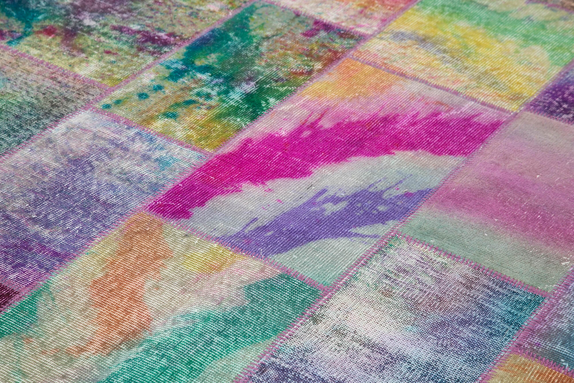 Handmade Patchwork Area Rug - Kirk Yama Grey Cotton Wool Rug 6'5''x9'10''