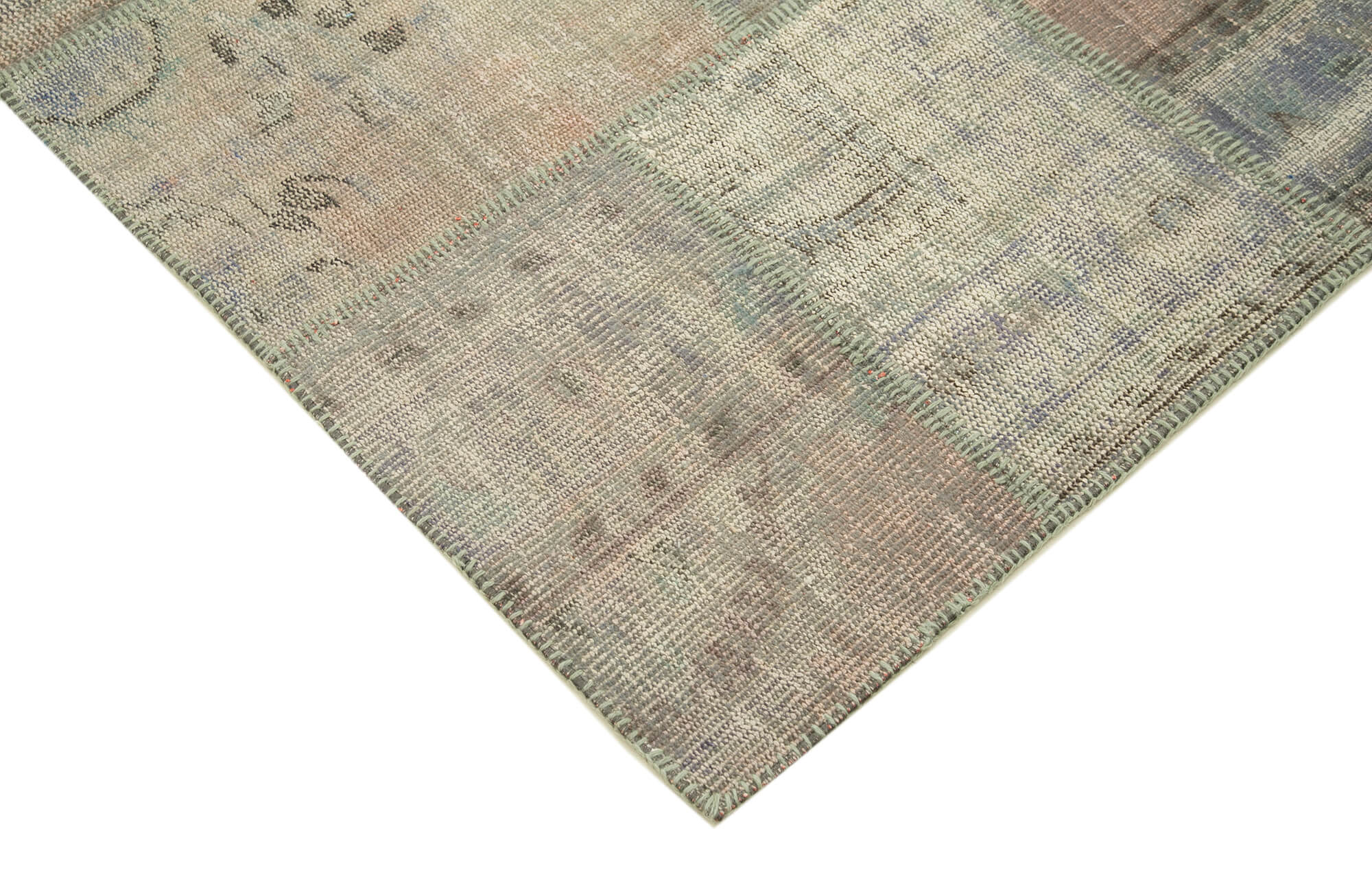 Handmade Patchwork Rug - Kirk Yama Grey Cotton Wool Area Rug 6'6''x9'11''