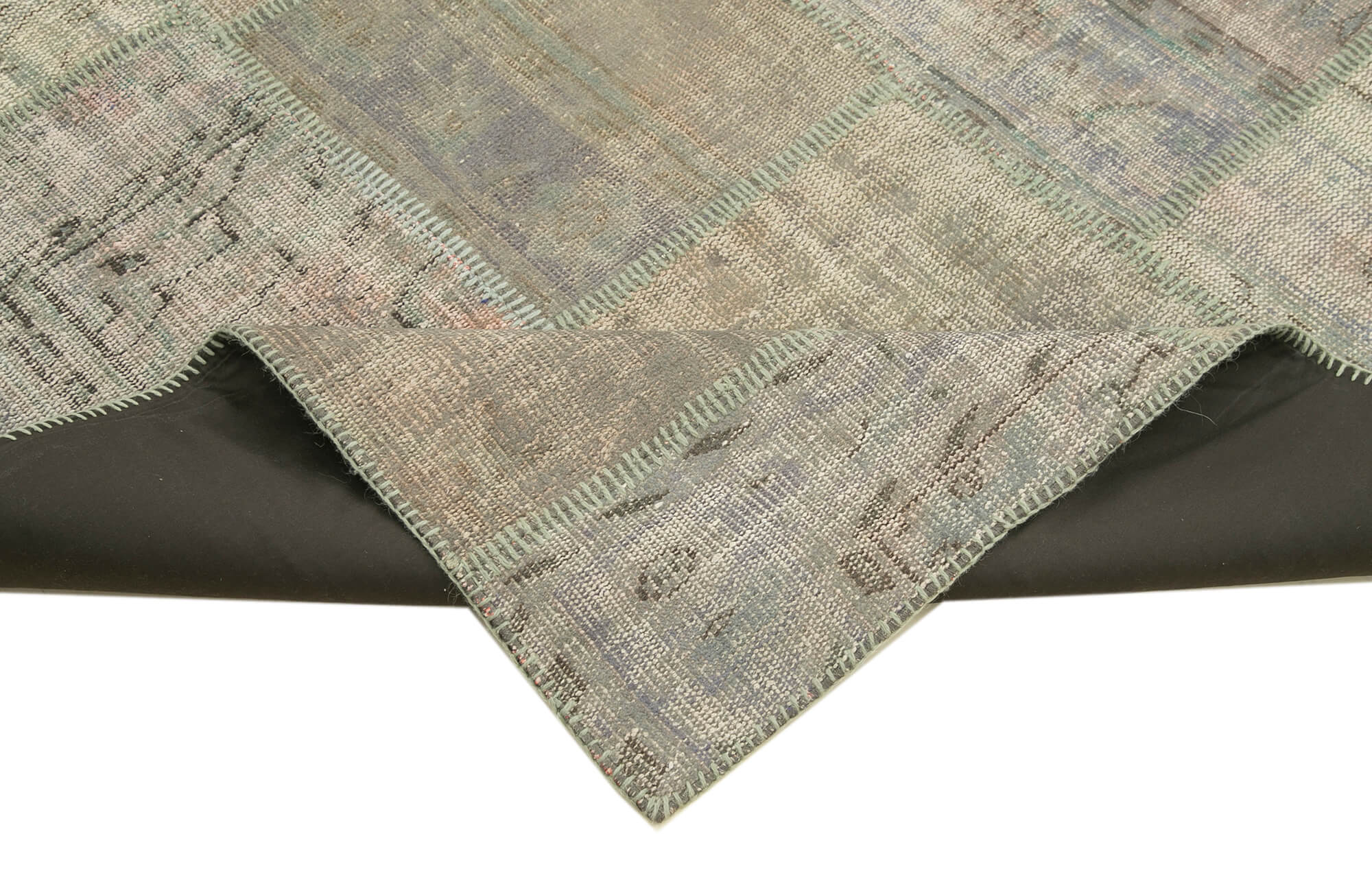 Handmade Patchwork Rug - Kirk Yama Grey Cotton Wool Area Rug 6'6''x9'11''