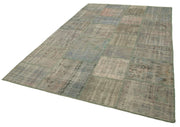 Handmade Patchwork Rug - Kirk Yama Grey Cotton Wool Area Rug 6'7''x9'11''