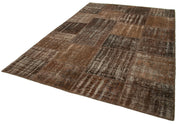 Handmade Area Rug – Kirk Yama Brown Patchwork Cotton Wool 6'11''x9'10''