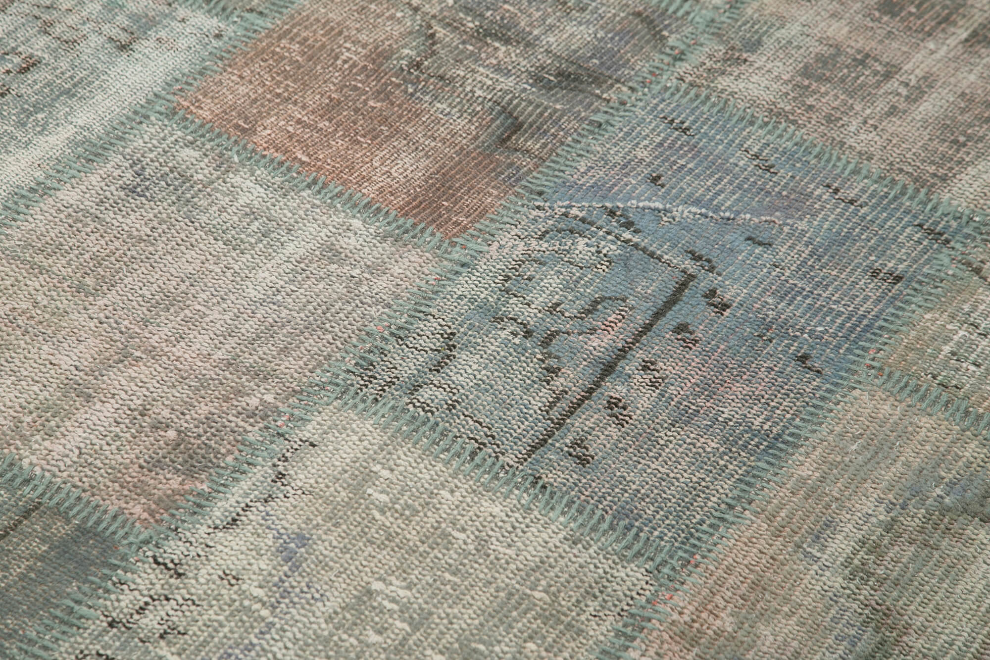 Handmade Area Rug - Grey Patchwork Cotton Wool Carpet 4'6" x 6'8" Durable Soft Floor Rug