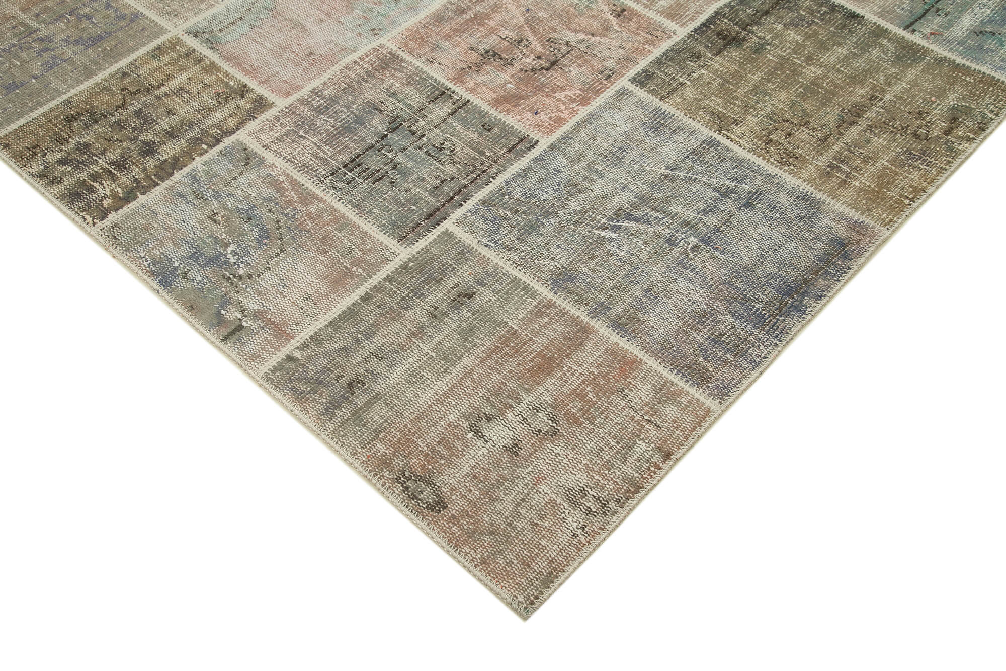 Handmade Patchwork Rug - Kirk Yama Grey Cotton Wool Area Rug 5'8'' x 7'11''
