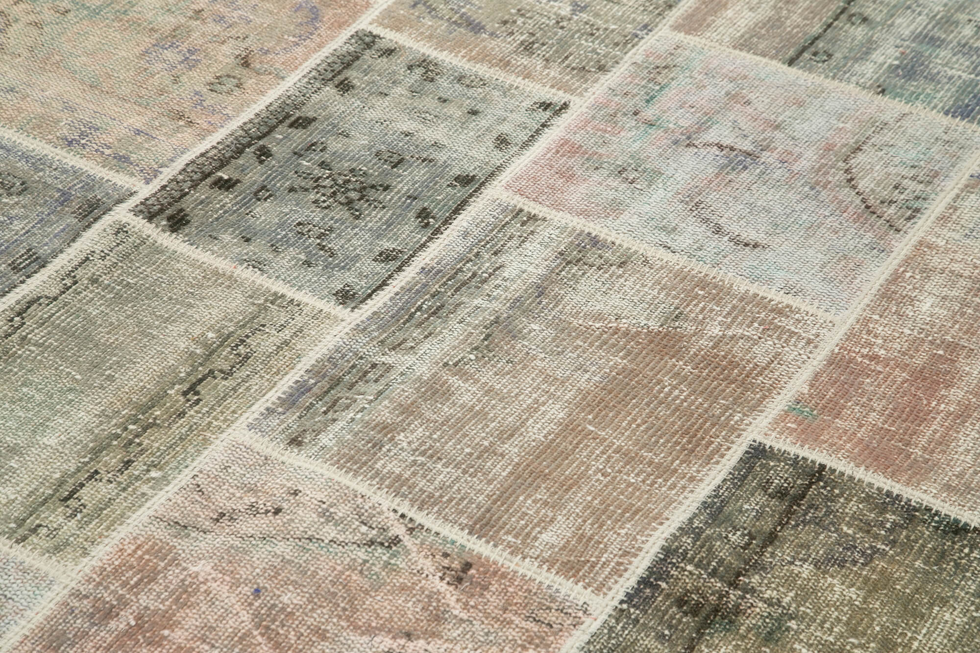 Handmade Patchwork Rug - Kirk Yama Grey Cotton Wool Area Rug 5'8'' x 7'11''