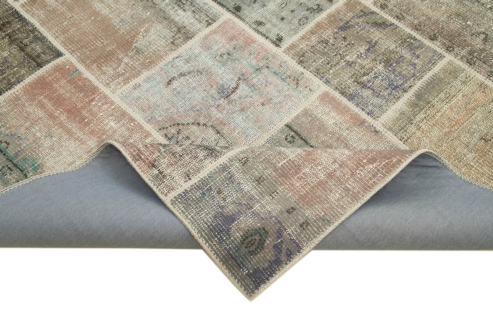 Handmade Patchwork Rug - Kirk Yama Grey Cotton Wool Area Rug 5'8'' x 7'11''